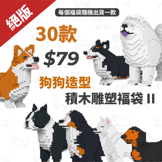 狗狗造型積木雕塑褔袋 II 隨機出貨1款